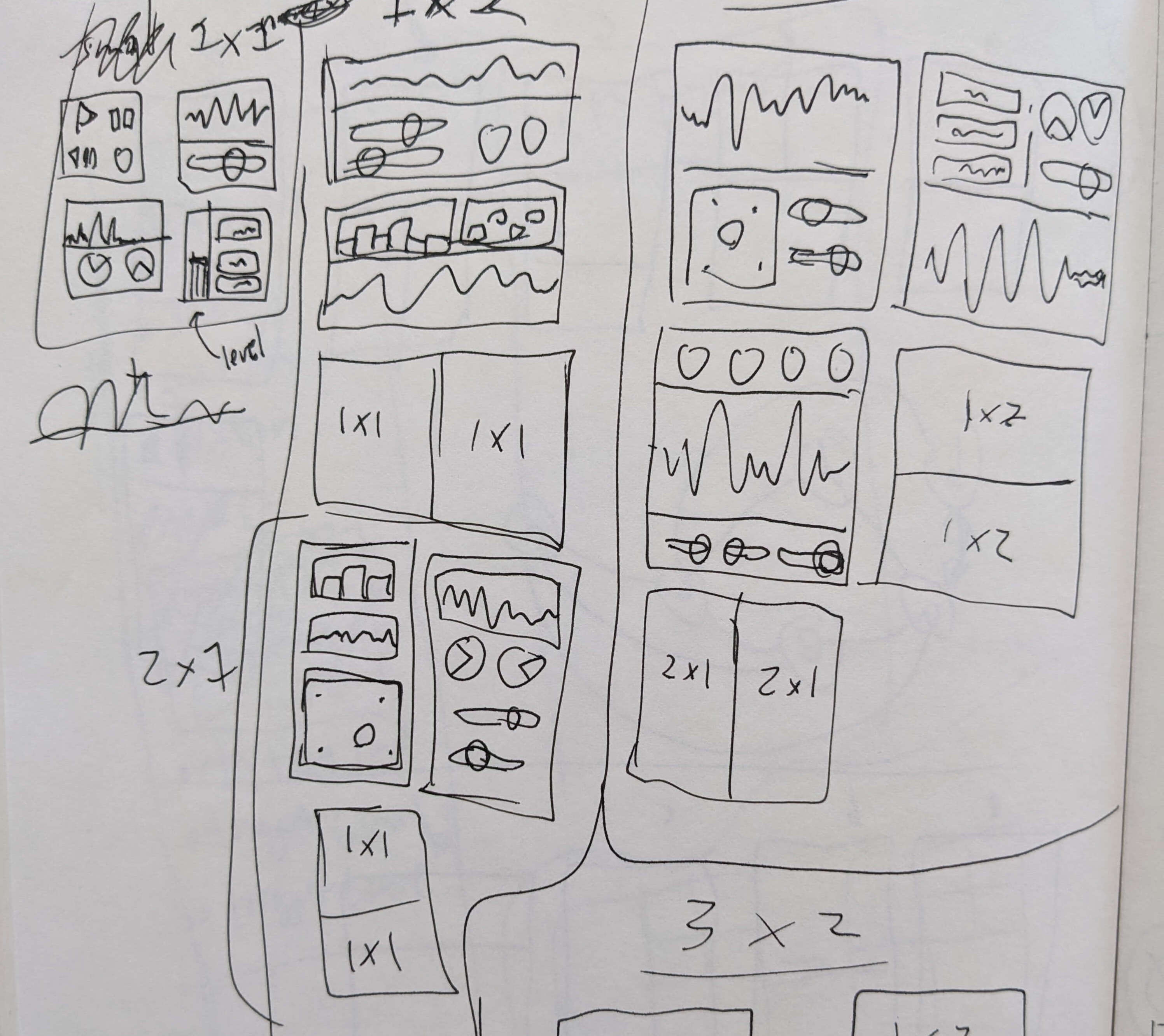 Initial sketches of the UI