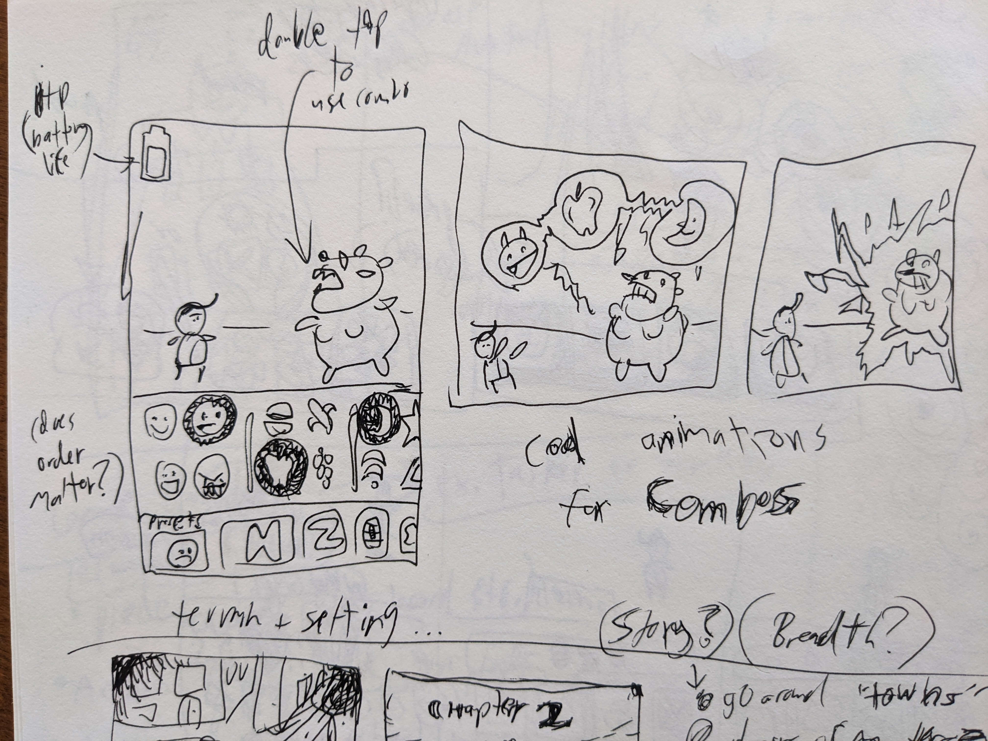 Initial sketches of the game idea